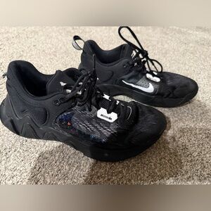 Nike Giannis immediately Black Sneakers with White Swoosh